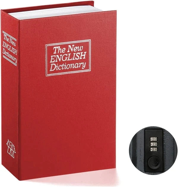 Book Safe Realistic Hardcover Look Key & Combination Lock