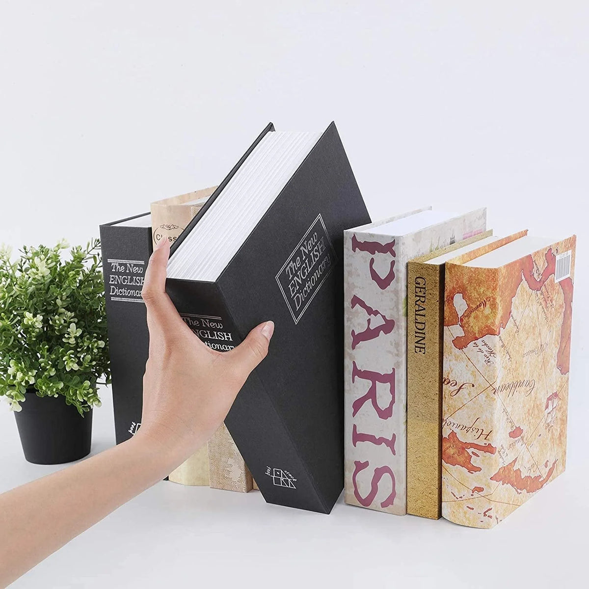 Book Safe Realistic Hardcover Look Key & Combination Lock