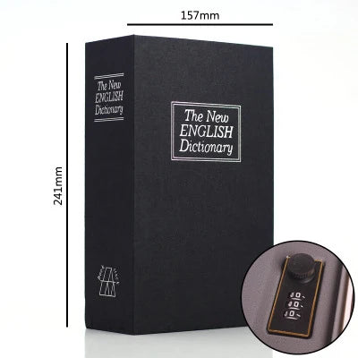 Book Safe Realistic Hardcover Look Key & Combination Lock