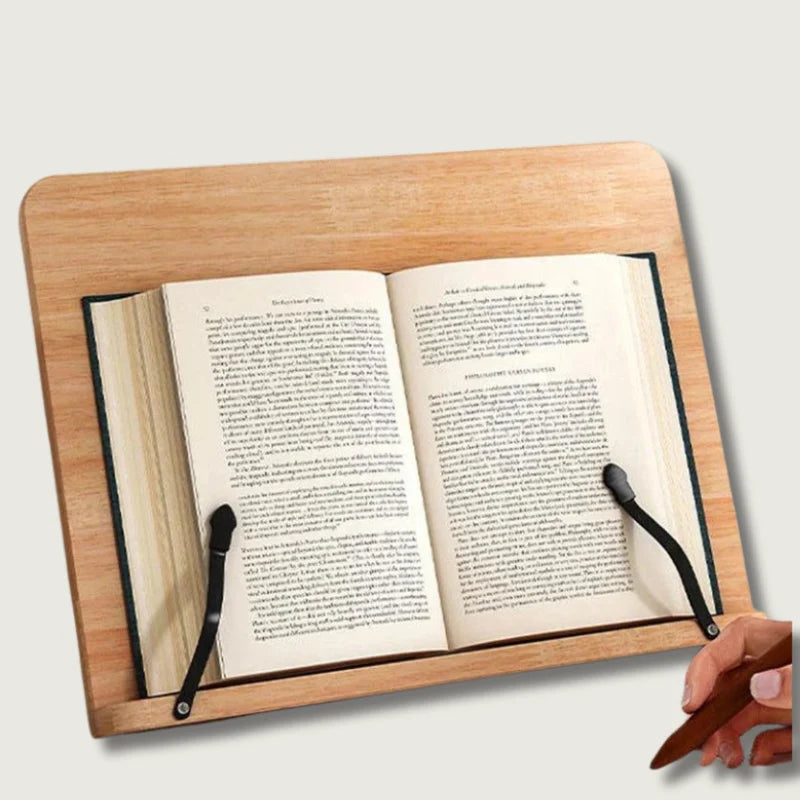 Book Stand Pine Wood Adjustable 5-Position Foldable