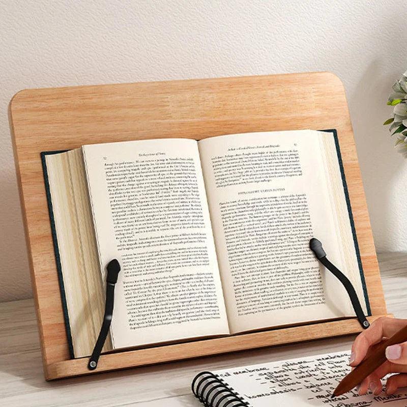 Book Stand Pine Wood Adjustable 5-Position Foldable