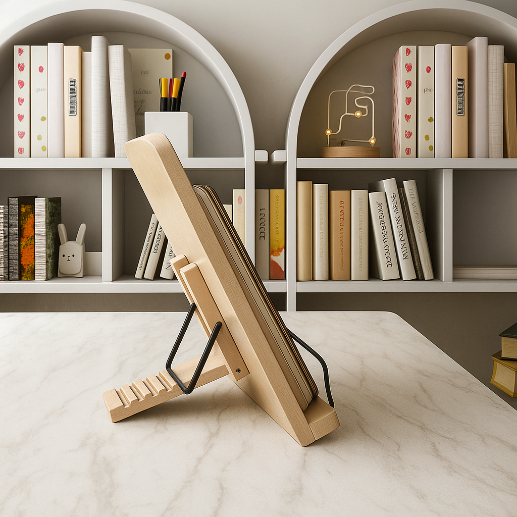 Book Stand Wooden Adjustable & Foldable