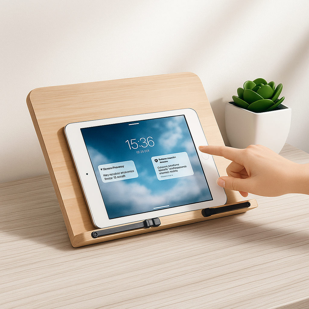Book Stand Wooden Adjustable & Foldable