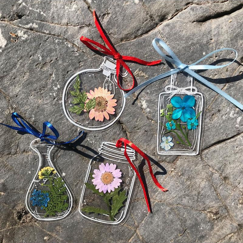 Bookmarks Pressed Dried Flowers Clear Waterproof