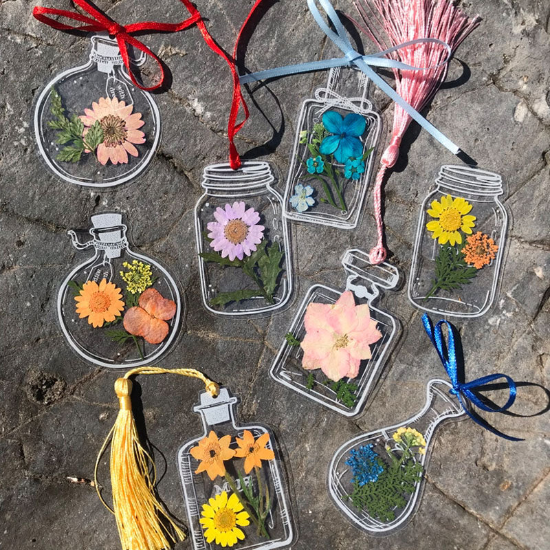 Bookmarks Pressed Dried Flowers Clear Waterproof