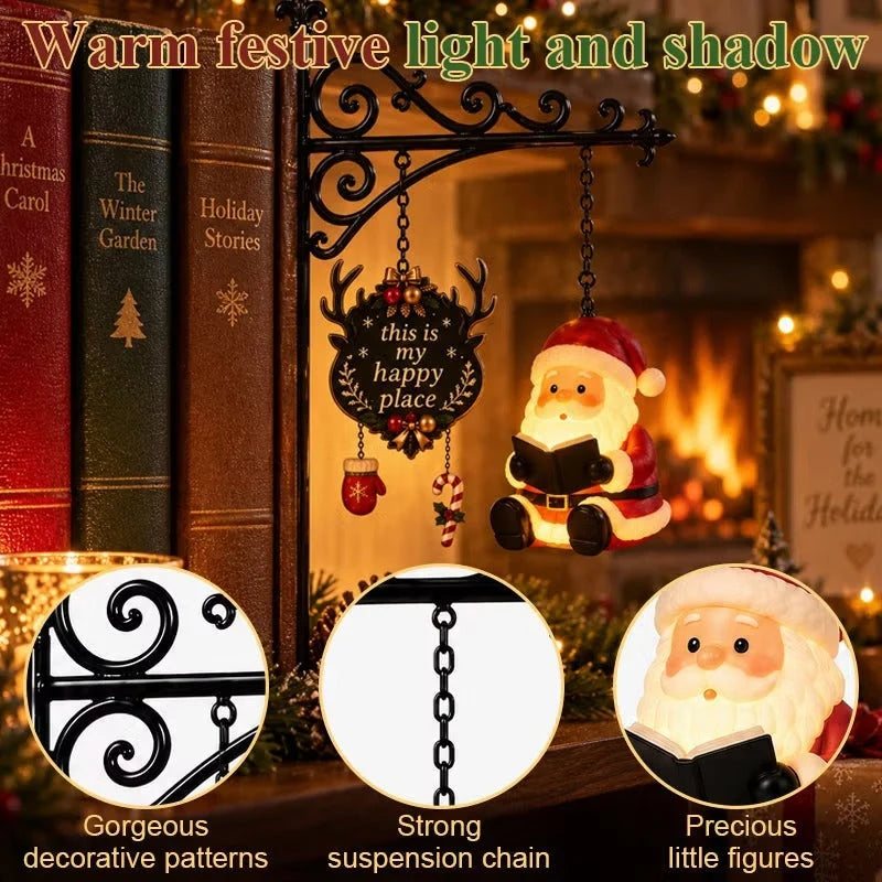 Bookshelf Lamp Warm LED Christmas Character Design