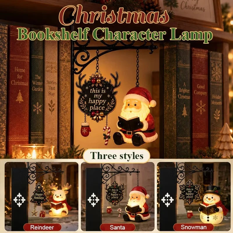 Bookshelf Lamp Warm LED Christmas Character Design
