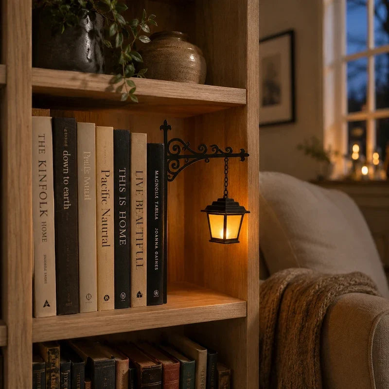 Bookshelf Light Cordless Wrought Iron Warm White