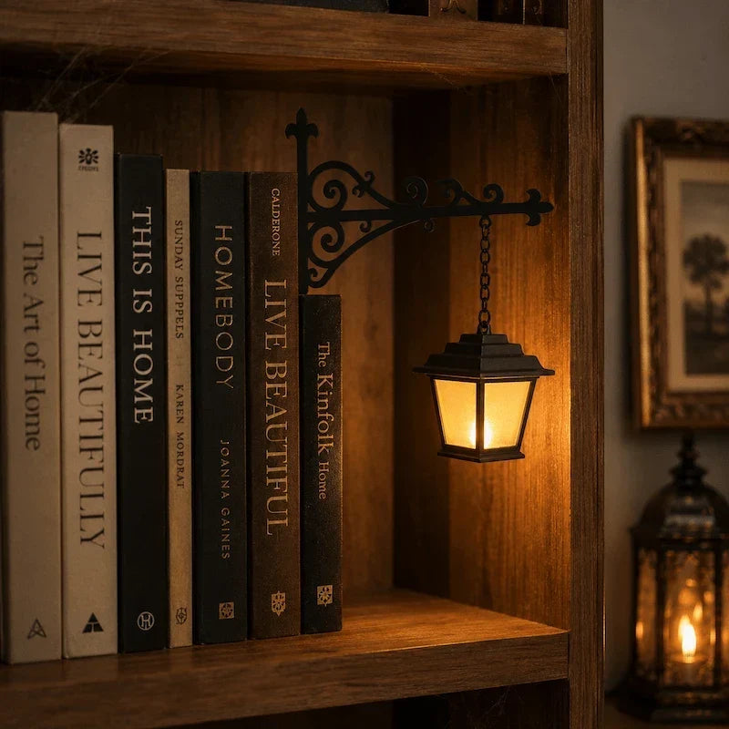 Bookshelf Light Cordless Wrought Iron Warm White