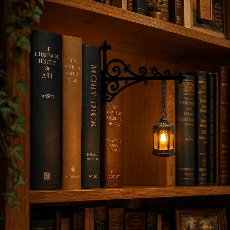 Bookshelf Light Cordless Wrought Iron Warm White