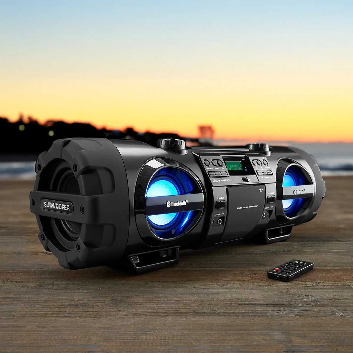 Boombox 60W Dual Subwoofers Bluetooth CD Player