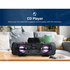 Boombox 60W Dual Subwoofers Bluetooth CD Player