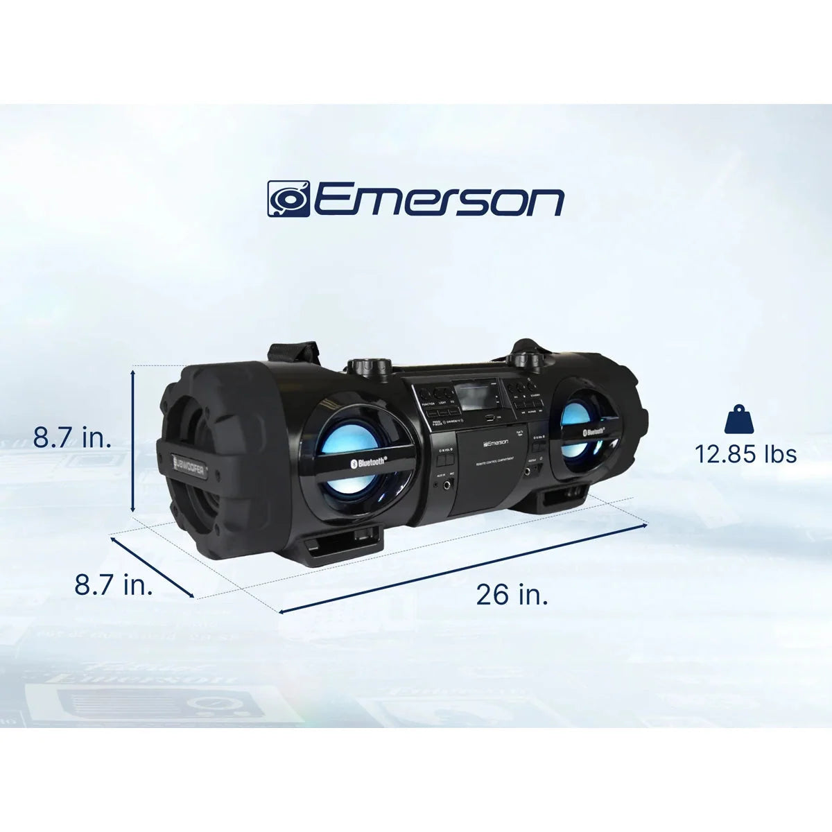 Boombox 60W Dual Subwoofers Bluetooth CD Player
