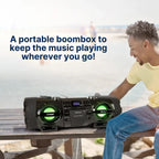 Boombox 60W Dual Subwoofers Bluetooth CD Player