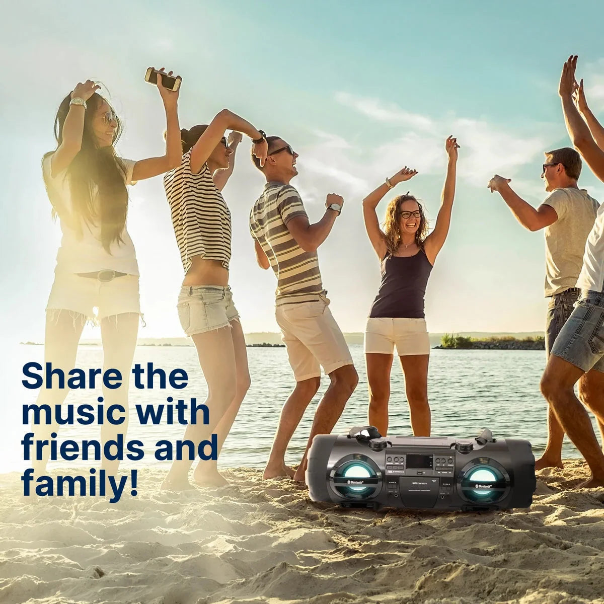 Boombox 60W Dual Subwoofers Bluetooth CD Player