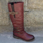 Boots Leather Wool-Lined Anti-Slip Sole