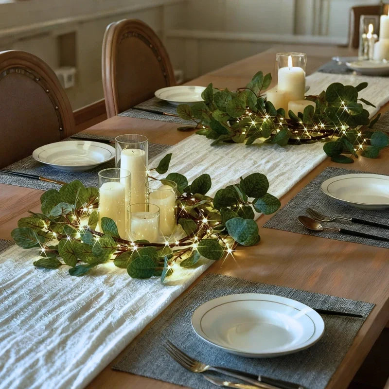 Botanical Garland Light Warm White Solar & Battery