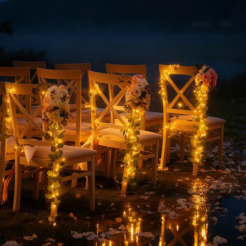 Botanical Garland Light Warm White Solar & Battery