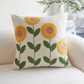 Botanical Microfibre-Cotton Cushion Cover (45x45 cm)