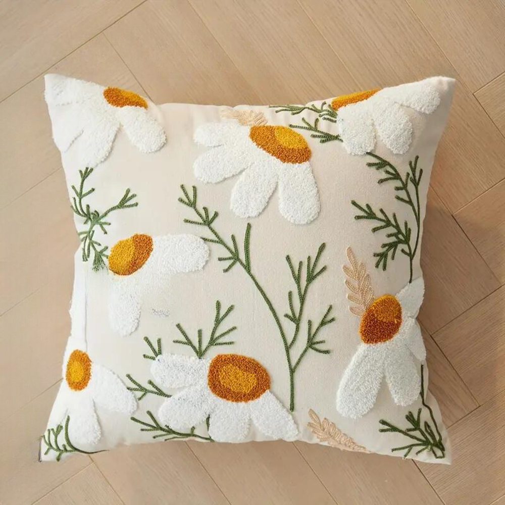 Botanical Microfibre-Cotton Cushion Cover (45x45 cm)