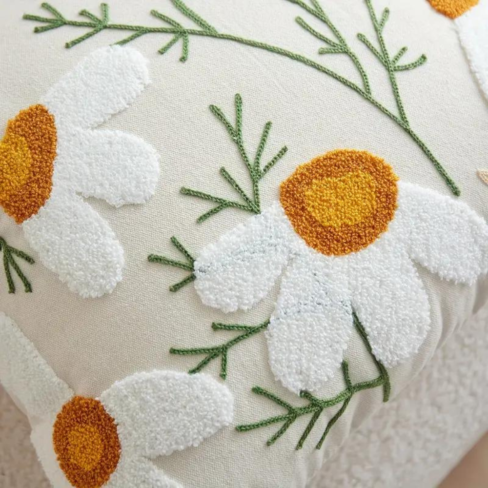 Botanical Microfibre-Cotton Cushion Cover (45x45 cm)