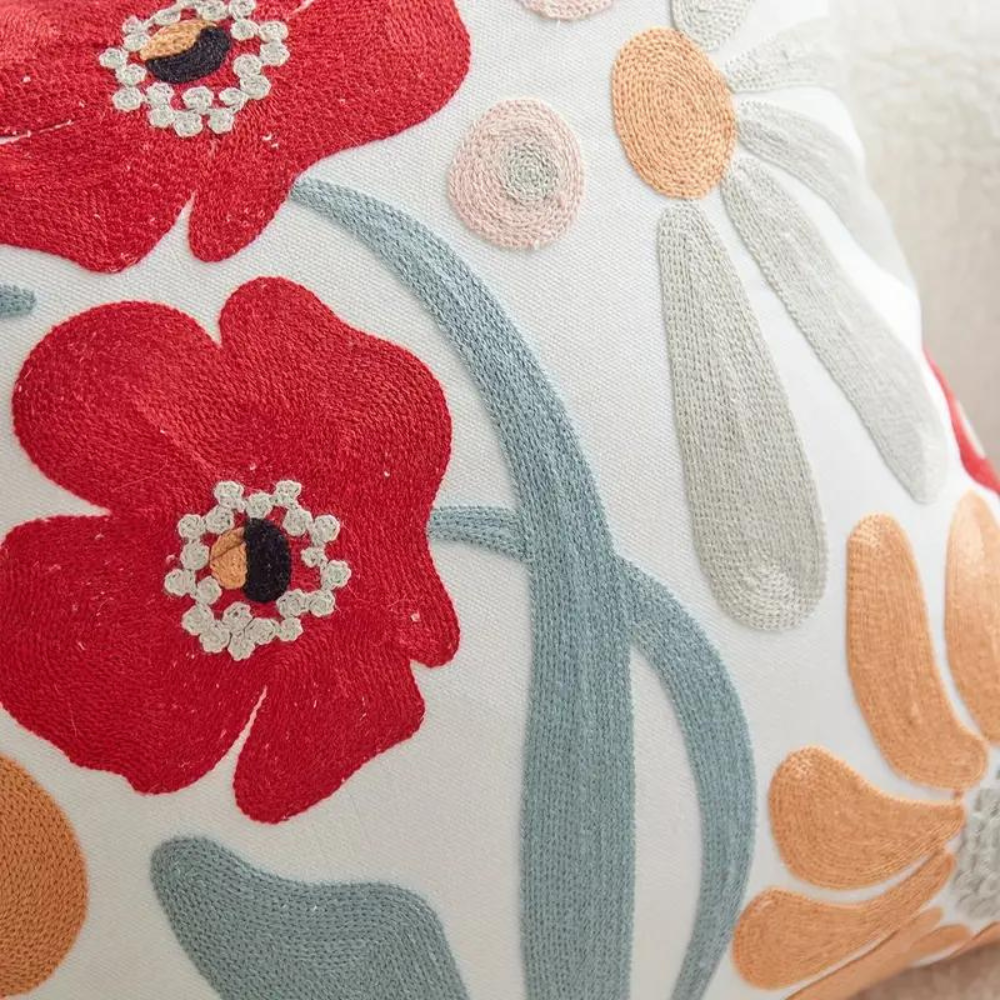 Botanical Microfibre-Cotton Cushion Cover (45x45 cm)