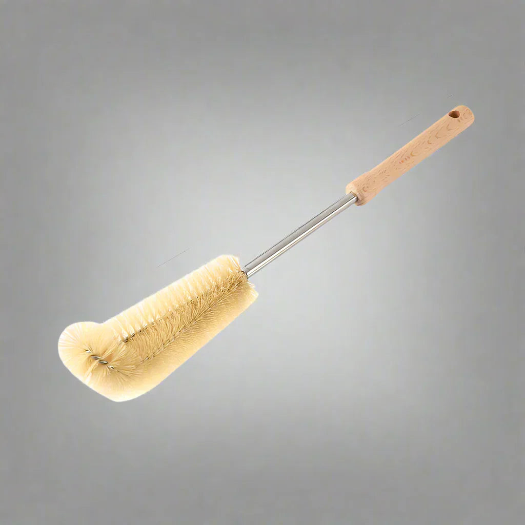 Bottle Brush Long Natural Wood Handle Scratch-Free Bristles 3-Pack