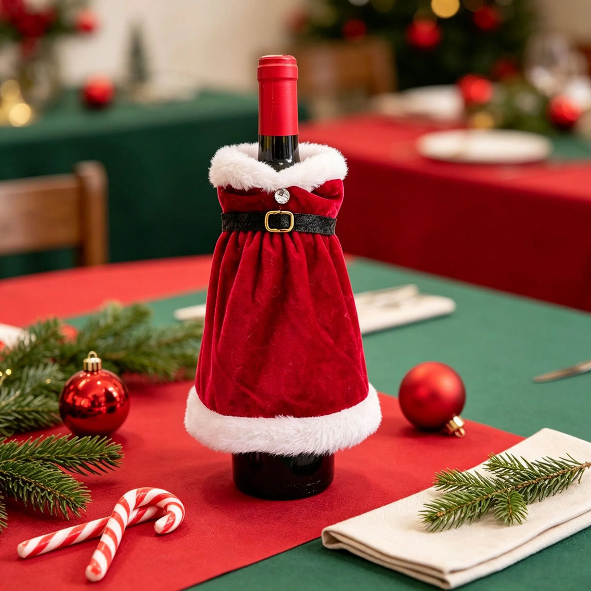 Bottle Cover Santa Claus Design Fits Standard Bottles