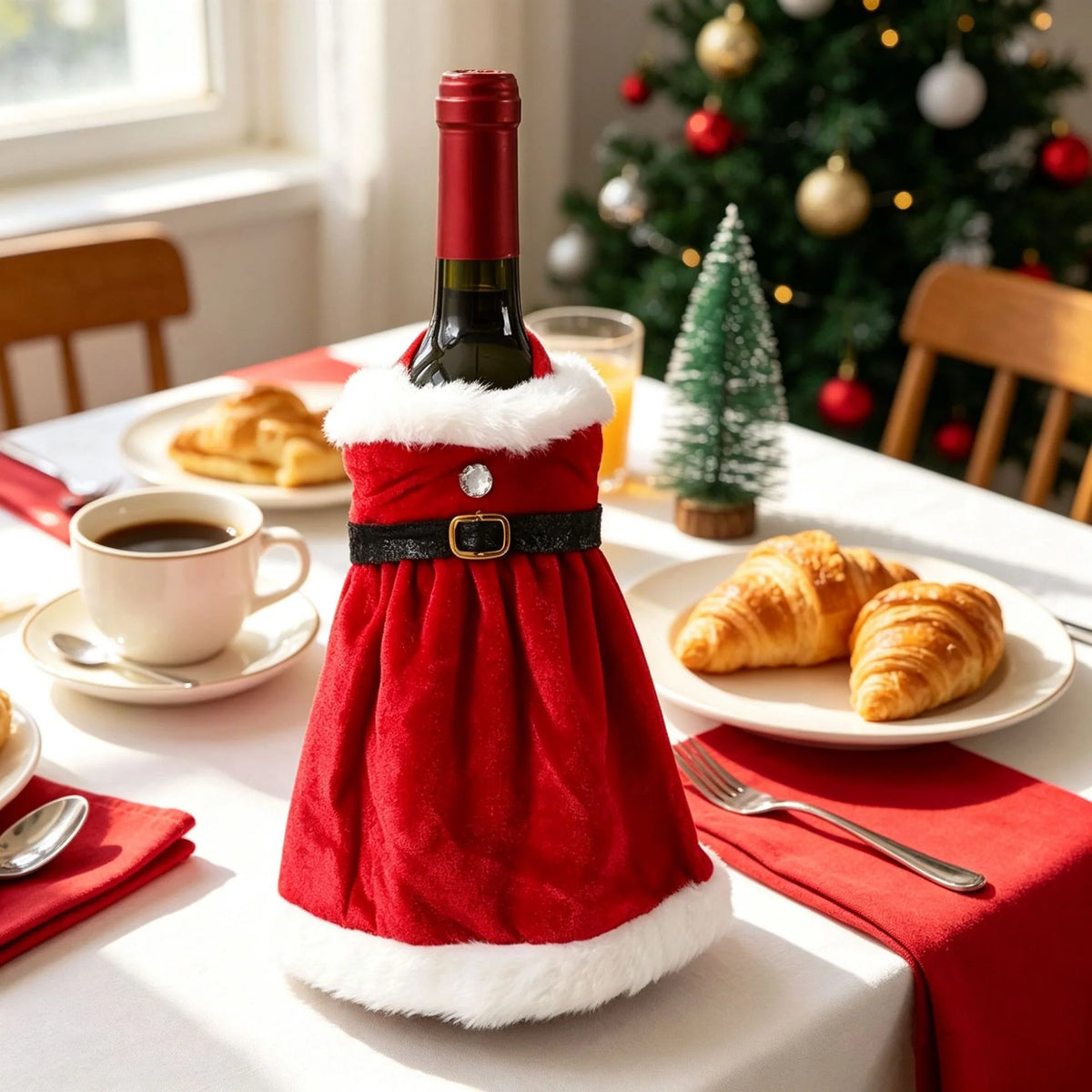 Bottle Cover Santa Claus Design Fits Standard Bottles