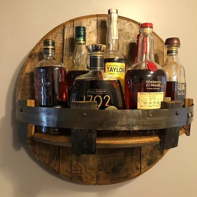 Bottle Display Stand Handmade Wooden Minimalist