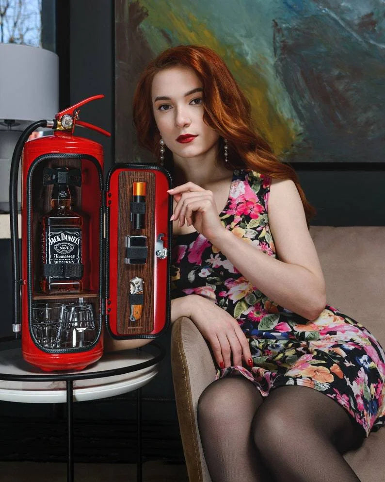 Bottle Holder Fire Extinguisher Disguise Metal Finish