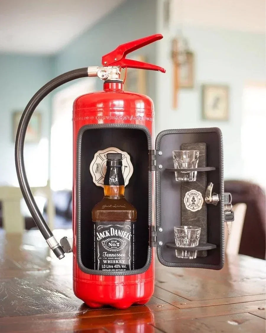 Bottle Holder Fire Extinguisher Disguise Metal Finish