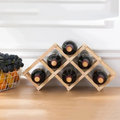 Bottle Rack Foldable Natural Wood Space-Saving