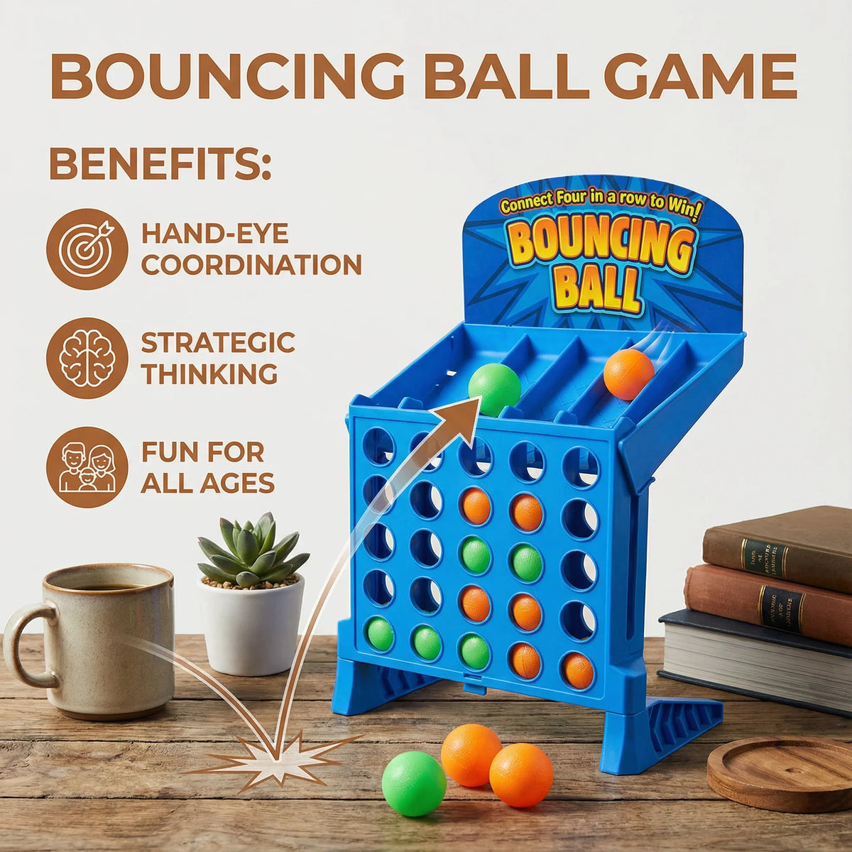 Bouncing Ball Game 2-Player Foldable Grid