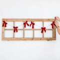 Bow Garland Red Velvet Bows Flexible Cord 5 Foot