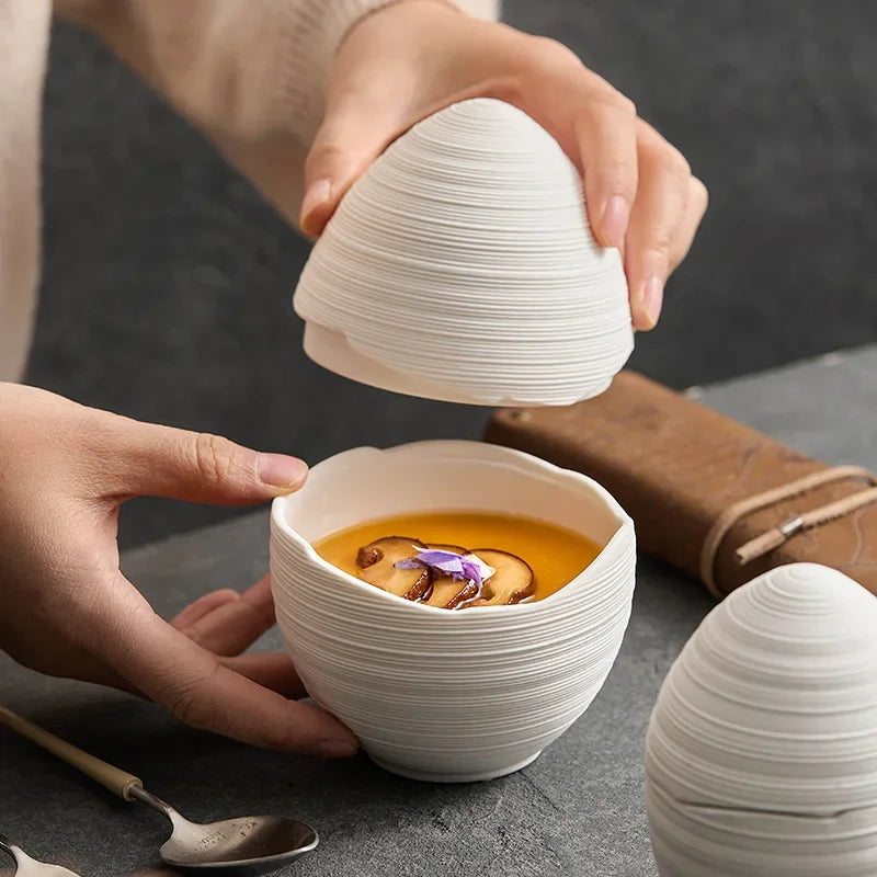 Bowl Egg-Shaped Ceramic Dishwasher Safe