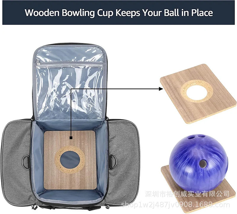 Bowling Ball Tote Insulated Zippered Pockets Dual Handles
