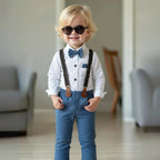 Boys' Suit Set Three-Piece Soft-Fit With Bow Tie