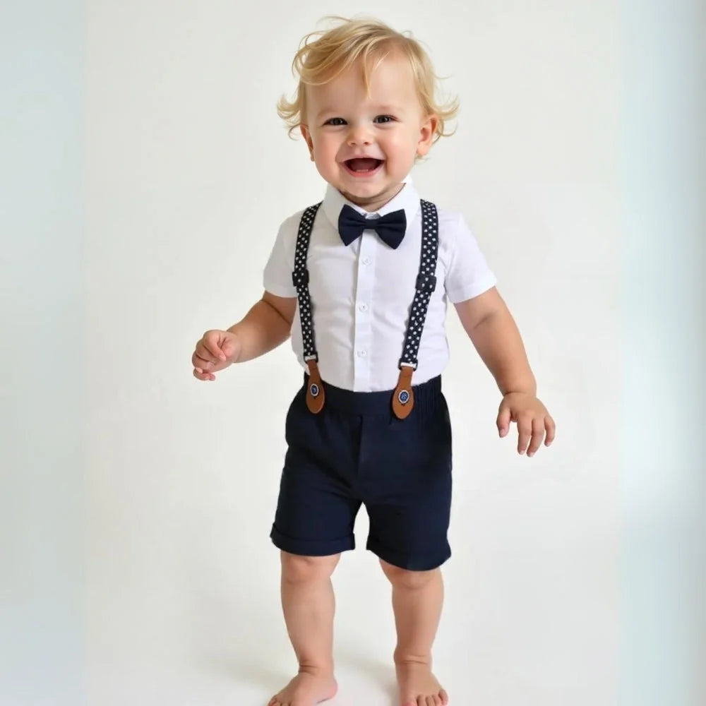 Boys' Suit Set Three-Piece Soft-Fit With Bow Tie