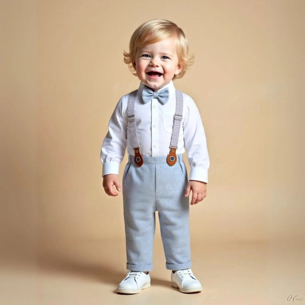 Boys' Suit Set Three-Piece Soft-Fit With Bow Tie