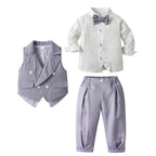 Boys' Suit Set Three-Piece Soft-Fit With Bow Tie