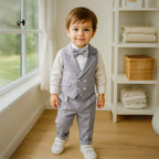 Boys' Suit Set Three-Piece Soft-Fit With Bow Tie
