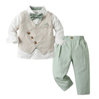 Boys' Suit Set Three-Piece Soft-Fit With Bow Tie