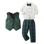 Boys' Suit Set Three-Piece Soft-Fit With Bow Tie