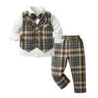 Boys' Suit Set Three-Piece Soft-Fit With Bow Tie
