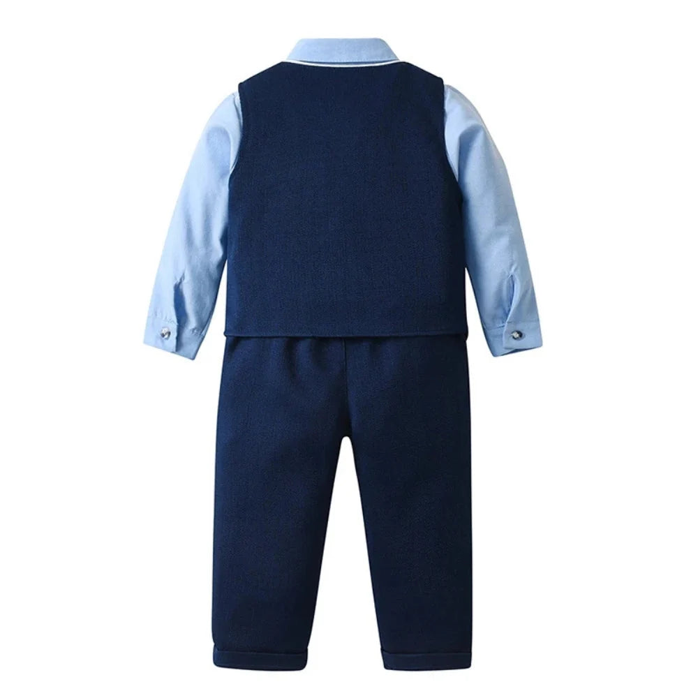 Boys' Suit Set Three-Piece Soft-Fit With Bow Tie