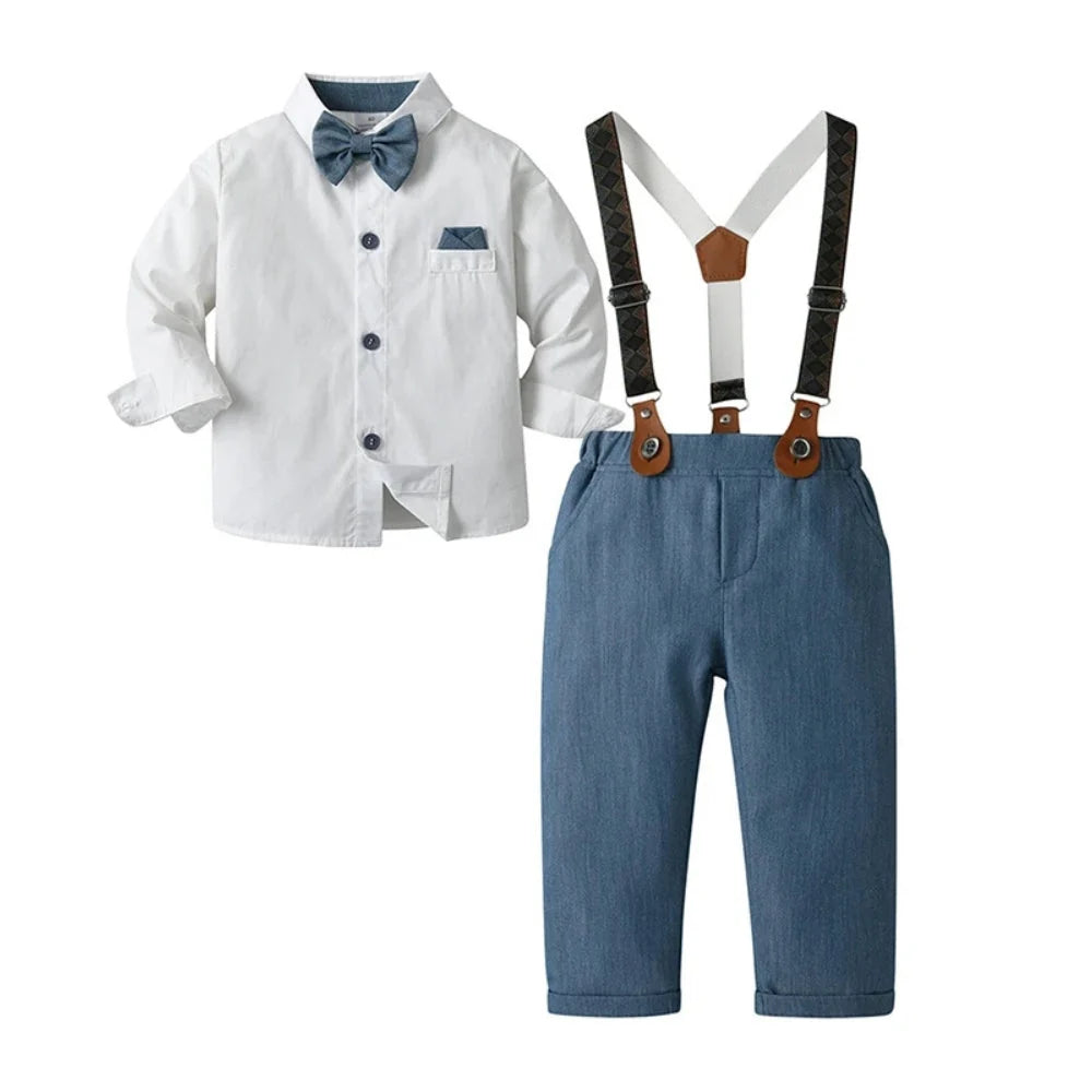 Boys' Suit Set Three-Piece Soft-Fit With Bow Tie