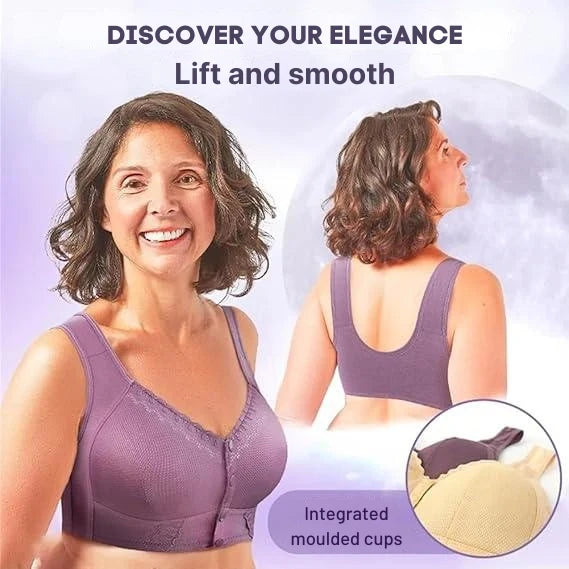 Bra Front Button Closure Wireless Molded Cups
