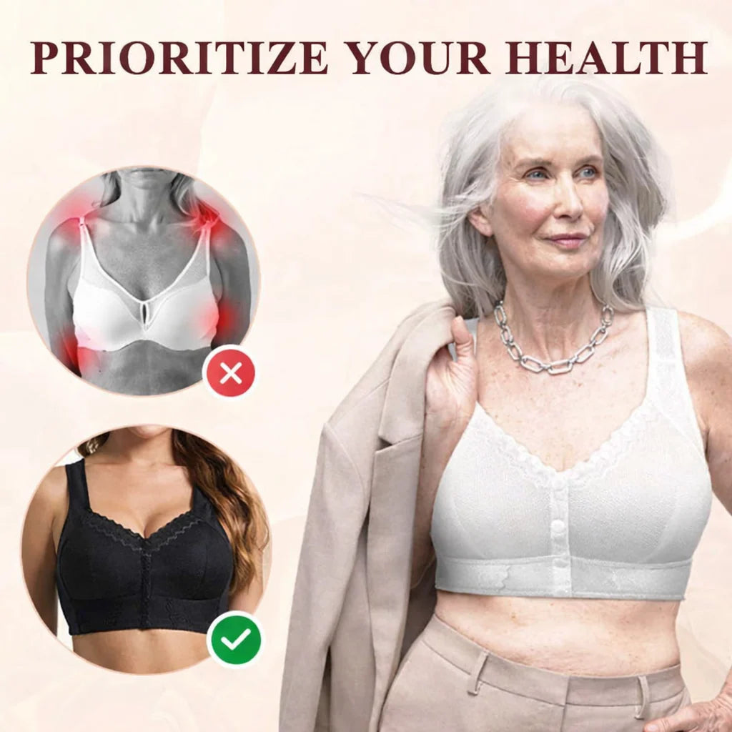 Bra Front Button Closure Wireless Molded Cups
