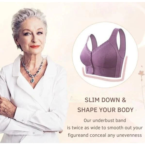 Bra Front Button Closure Wireless Molded Cups